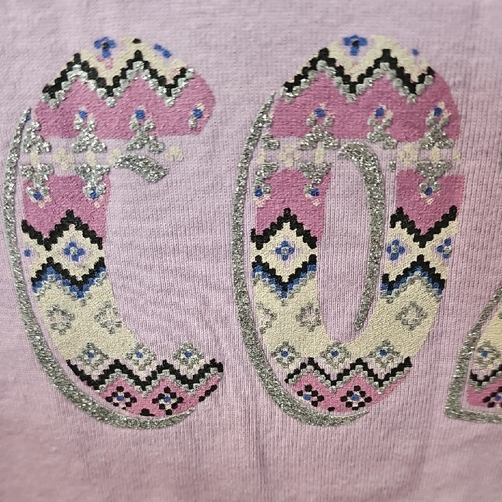 Carter's NWT Cozy Girls Glitter Pajamas Set - Purple and White Size 10/10A